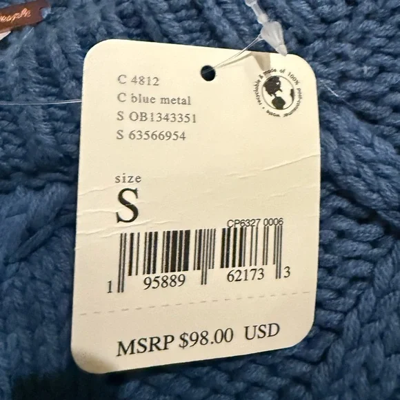 Free People Blue Cable Knit Dream Sweater - Picture 6 of 7